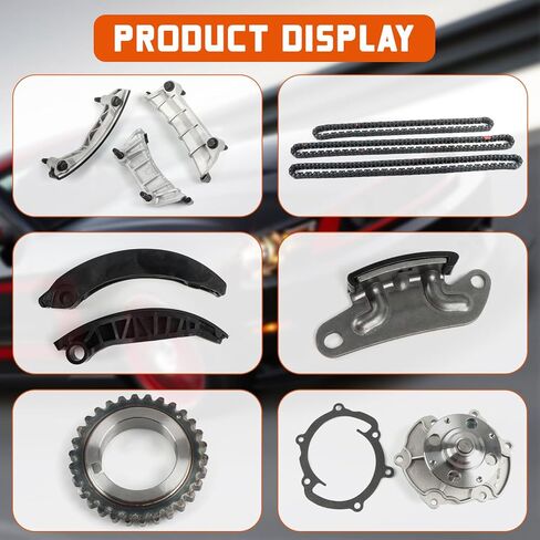 Engine Timing Chain Kit - with Gear Tensioners Guide Rails Fits for Au-di 2008-2013 A3 A4 A5 A6 Q5 TT Allroad 2.0T TFSI, for VW 2009-2015 EOS GTI Beetle 2.0L l4 in Kuwait