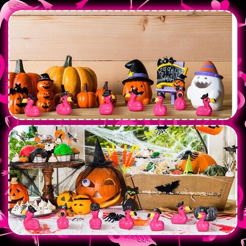 Soulchen 100 Pcs Mini Flamingo Resin Ducks Pink Tiny Flamingos to Hide Pirate Cute Miniature Figurines Bulk for Garden Lawn Decor DIY Craft Dollhouse Micro Landscape Aquarium Halloween Party Gifts in Saudi Arabia