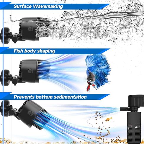 AQQA Aquarium Wave Maker - 4277GPH Fish Tank Wavemaker Magnetic Mount Suction /360°+180°Adjustable Double Powerhead/Ultra-quiet Circulation Pump,For Freshwater Saltwater in Saudi Arabia