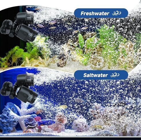 AQQA Aquarium Wave Maker - 4277GPH Fish Tank Wavemaker Magnetic Mount Suction /360°+180°Adjustable Double Powerhead/Ultra-quiet Circulation Pump,For Freshwater Saltwater in Saudi Arabia