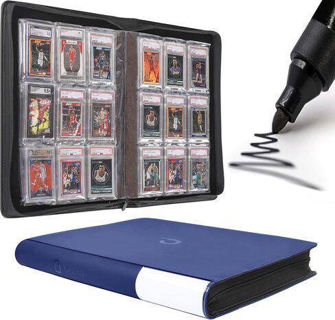 D DACCKIT Graded Card Binder，Holds 90 Card - 9 Pocket Slab Binder for Cards Compatible with PSA CGC BGS SGC（Model A, Classic White） in Kuwait