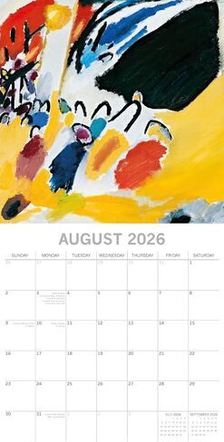 2026 تقويم الجدار المربع - يشمل Kandinsky 12 × 12 بوصة شهرية ، 16 شهرًا ، موضوع الفن ، 180 ملصق تذكير in Saudi Arabia