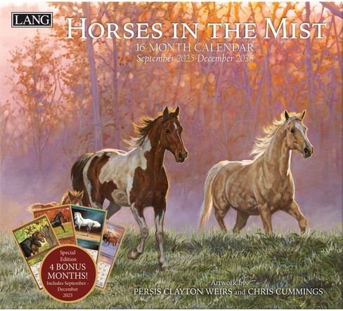 Lang Companies, Horses in The Mist Special Edition 2026 Wall Calendar, 12.5'' X 14'', 16-Month Calendar with Stapled Binding in Saudi Arabia