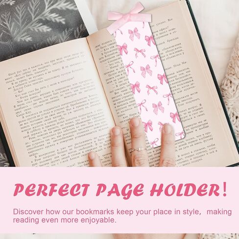 مرجعية Coquette مع الشريط Pink Bow Cherry Book Marker علامة لطيفة لعلامة الكتب لمستلزمات القراءة في الفصل الدراسي ، 8pcs in Saudi Arabia