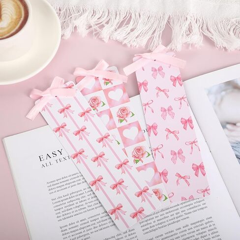 مرجعية Coquette مع الشريط Pink Bow Cherry Book Marker علامة لطيفة لعلامة الكتب لمستلزمات القراءة في الفصل الدراسي ، 8pcs in Saudi Arabia