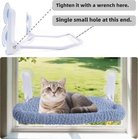 Cat Window Perch, Easy Install Bracket, Portable Wall Hammock for Indoor Cat, Light Blue in Saudi Arabia
