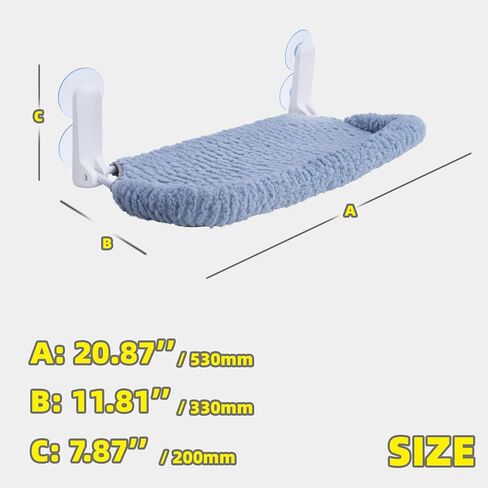 Cat Window Perch, Easy Install Bracket, Portable Wall Hammock for Indoor Cat, Light Blue in Saudi Arabia