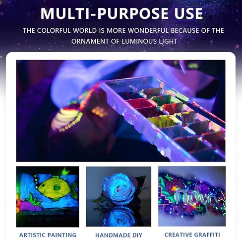 Goodtake Hot Pink UV Glow Paint - Professional Glow in the Dark Paint | Blacklight المنشط Neon Paint's | سطوع طويل الأمد | آمن للأطفال والفنانين (الساخن الوردي ، 4 أوقية) in Kuwait