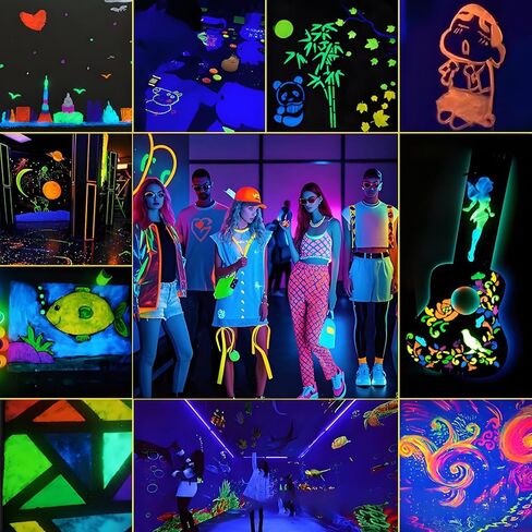 Goodtake Hot Pink UV Glow Paint - Professional Glow in the Dark Paint | Blacklight المنشط Neon Paint's | سطوع طويل الأمد | آمن للأطفال والفنانين (الساخن الوردي ، 4 أوقية) in Kuwait