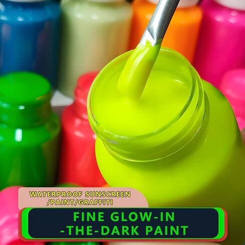 Goodtake Hot Pink UV Glow Paint - Professional Glow in the Dark Paint | Blacklight المنشط Neon Paint's | سطوع طويل الأمد | آمن للأطفال والفنانين (الساخن الوردي ، 4 أوقية) in Kuwait