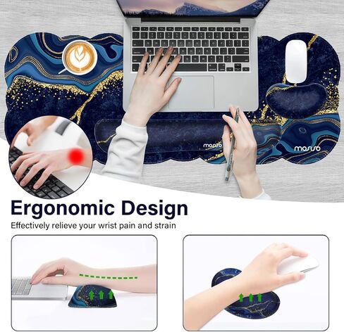 MOSISO Compatible with MacBook Air 13 inch Case 2025 2024 2023 2022 M4 A3240 M3,Hard Shell&Sleeve Bag&Keyboard Skin&Webcam Cover&Screen Film&Wrist Rest for Mouse&Keyboard Set,Air Blue&Art Blue Marble in Saudi Arabia