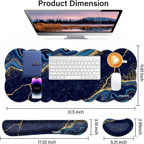 MOSISO Compatible with MacBook Air 13 inch Case 2025 2024 2023 2022 M4 A3240 M3,Hard Shell&Sleeve Bag&Keyboard Skin&Webcam Cover&Screen Film&Wrist Rest for Mouse&Keyboard Set,Air Blue&Art Blue Marble in Saudi Arabia