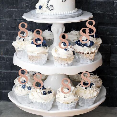 RSSTARXI 36 PACK 5th Birthday Cupcake Topcake Topcake Gold Glitter Number 5 Cupcake يختار ديكورات كعكة عيد الميلاد الخامسة للهتافات إلى 5 سنوات من زخارف حفل الذكرى السنوية in Kuwait
