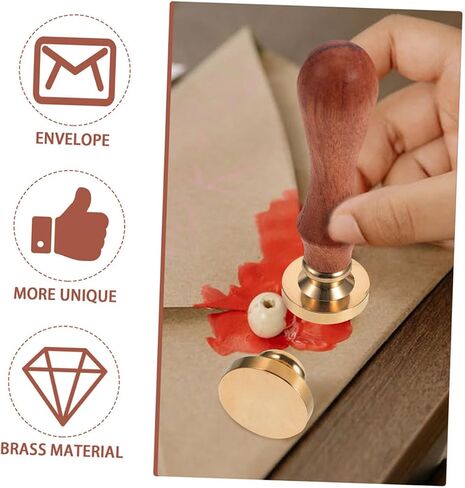 Angoily 2pcs Blank Wax Seal Stamp Brass for Wedding Invitations Envelopes Elegant Design for Occasion Round Sealing Wax Tool in Saudi Arabia