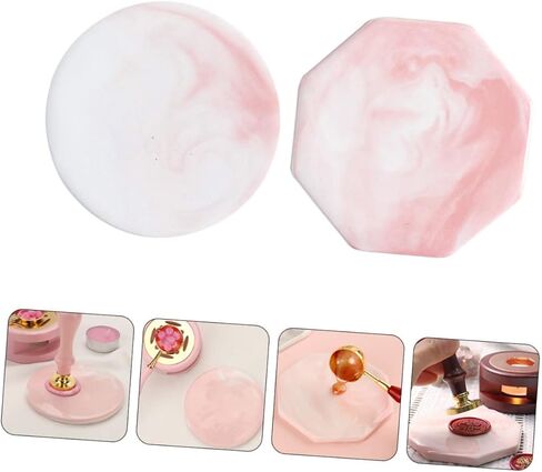 uonlytech 2pcs الشمع ختم الختم لوحة دعم لوحة مقاومة للحرارة لوحة الطلاء المنزل Coaster لديكور الزفاف in Kuwait