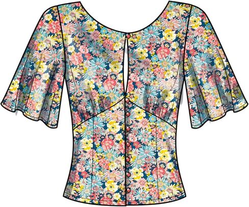 Simplicity SS9606H5 Misses' Semi-Fitted Blouse Sewing Pattern Packet, Design Code S9606, Sizes 6-8-10-12-14 in Saudi Arabia