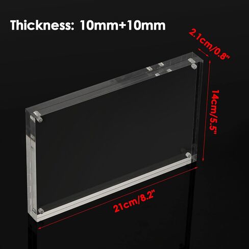 JUXYES Clear Acrylic Business License Frame Magnetic License Certificate Display Frame, Acrylic Sandwich Frames Frameless Panoramic Picture Frame Tabletop Magnetic Frames for Business License, 4x10 in Kuwait
