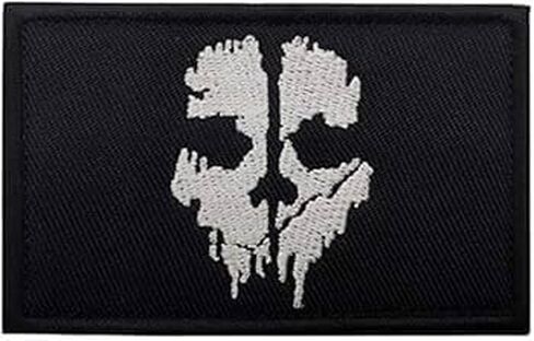 Tactical Patch Compatible with Call of Duty Ghost Skull Patch Hook and Loop Embroidery Morale Military Applique Patch for Backpacks Clothes Vest Coat Uniforms Helmets & Toys. 1 Patch (Ghost) in Saudi Arabia