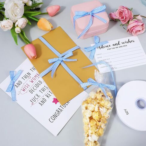 3/8 Inch×50Yard White and Blue Gingham Ribbon, Polyester Woven Edge Plaid Ribbon, Checkered Ribbons for Crafts Gift Wrapping Sewing Wedding Home Decoration in Saudi Arabia