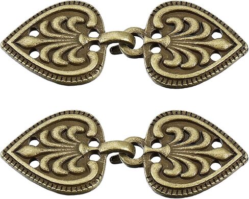 uxcell Cloak Clasp, Sew on Hooks and Eyes Vintage Cape Clasps Sweater Shawl Cardigan Collar Fasteners Buttons in Saudi Arabia