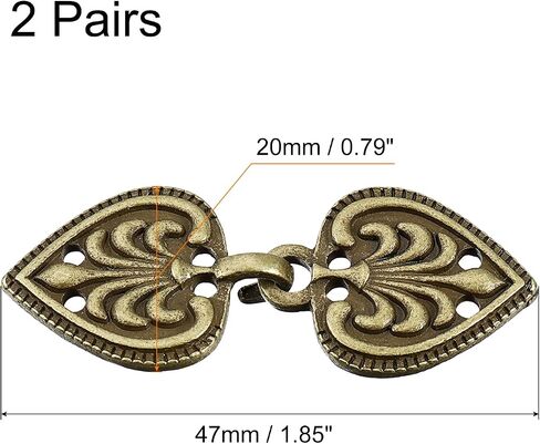 uxcell Cloak Clasp, Sew on Hooks and Eyes Vintage Cape Clasps Sweater Shawl Cardigan Collar Fasteners Buttons in Saudi Arabia