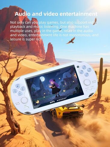 شاشة Retro Game Console 4.3 بوصة ، نظام ألعاب محمولة محمولة محمولة مع 2000 لعبة ، ودعم الاتصال التلفزيوني ، وألعاب السفر القابلة لإعادة الشحن للأطفال البالغين ، هدية عيد الميلاد (أسود) in Kuwait