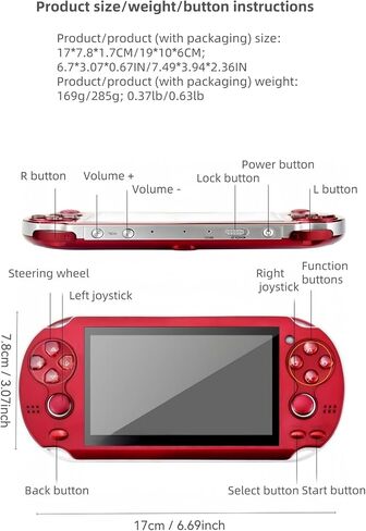 شاشة Retro Game Console 4.3 بوصة ، نظام ألعاب محمولة محمولة محمولة مع 2000 لعبة ، ودعم الاتصال التلفزيوني ، وألعاب السفر القابلة لإعادة الشحن للأطفال البالغين ، هدية عيد الميلاد (أسود) in Kuwait
