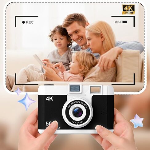 50.0 Mega Pixels Kids Camera for 5-13 Year Old Girls Boys with WiFi,MP3,Video Recording,Children Digital Selfie Video Camcorder 1080P Dual Lens 2.4 Inch HD,32G TF Card (Brown) in Saudi Arabia