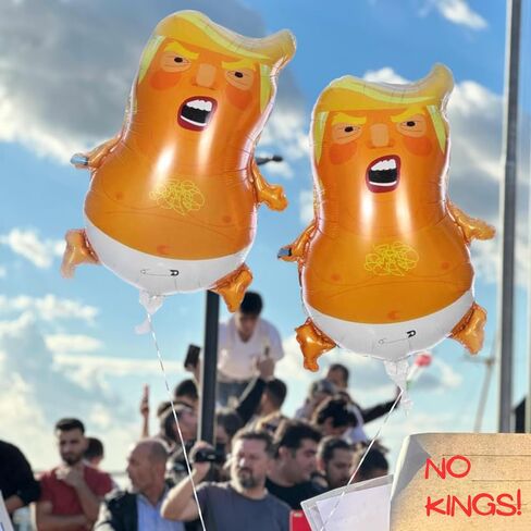 Trump Baby Balloons (2-Pack) |Mini Size 25.2 inches| Non-Toxic AL Film Material Balloon | Inflatable & Easy to Carry | with Balloon Ribbon in Saudi Arabia