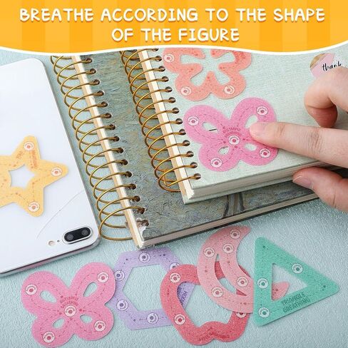 64 Pcs Rainbow Breath Calm Anxiety Sensory Stickers Sensory Strips Breath Calming Breath Fidget Textured Strips Adhesive for Classroom School Desk Calm Down Kit (Cute) in Saudi Arabia
