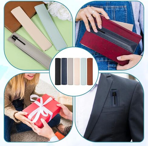 6 PCS Elastic Pen Holder for Notebook, Colorful PU Leather Pen Sleeve, Adjustable Pens Holders for Book, Planners, Binders, Books, 6 Colors in Saudi Arabia