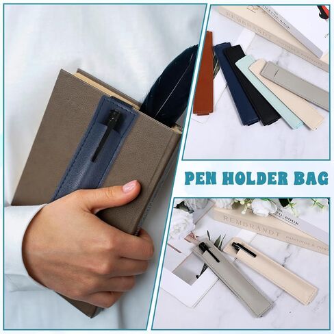 6 PCS Elastic Pen Holder for Notebook, Colorful PU Leather Pen Sleeve, Adjustable Pens Holders for Book, Planners, Binders, Books, 6 Colors in Saudi Arabia