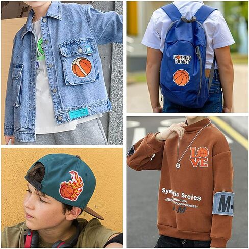 Decorative Patches,22pcs Iron On Patches for Clothing, Embroidered Sew On Cute Basketball Patches for Kids Jackets, Shirts, Backpacks in Saudi Arabia