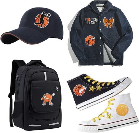 Decorative Patches,22pcs Iron On Patches for Clothing, Embroidered Sew On Cute Basketball Patches for Kids Jackets, Shirts, Backpacks in Saudi Arabia