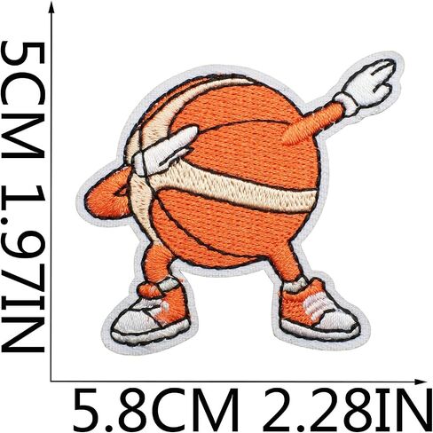 Decorative Patches,22pcs Iron On Patches for Clothing, Embroidered Sew On Cute Basketball Patches for Kids Jackets, Shirts, Backpacks in Saudi Arabia