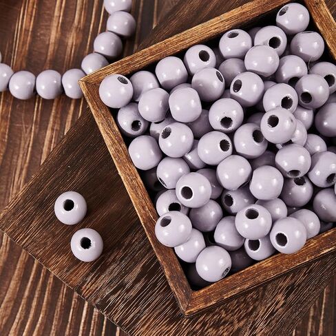 240pcs Wood Beads for Craft Wooden Beads Orange 15.5-16mm DIY Beads Color(6mmhole) in Kuwait