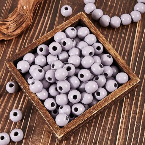 240pcs Wood Beads for Craft Wooden Beads Orange 15.5-16mm DIY Beads Color(6mmhole) in Kuwait