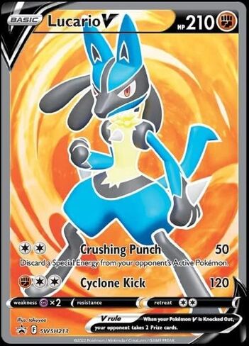 Pokemon - Lucario V -swsh213 - Black Star Promo - فن كامل in Saudi Arabia