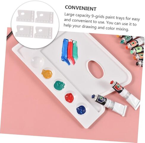 Angoily 4pcs صواني الطلاء البلاستيكية تثبيت لوحة خلط لوحة للفنانين والفتيان والفتيات DIY الحرف اليدوية in Saudi Arabia