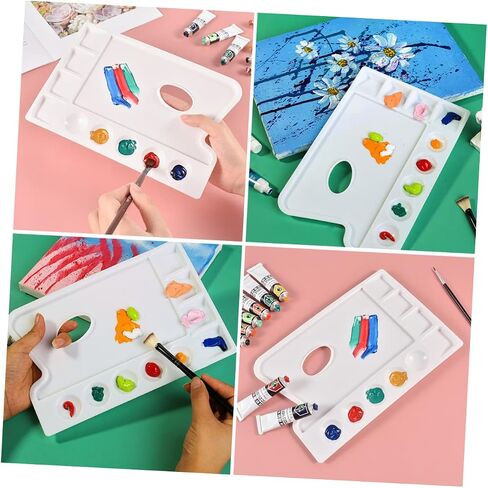 Angoily 4pcs صواني الطلاء البلاستيكية تثبيت لوحة خلط لوحة للفنانين والفتيان والفتيات DIY الحرف اليدوية in Saudi Arabia