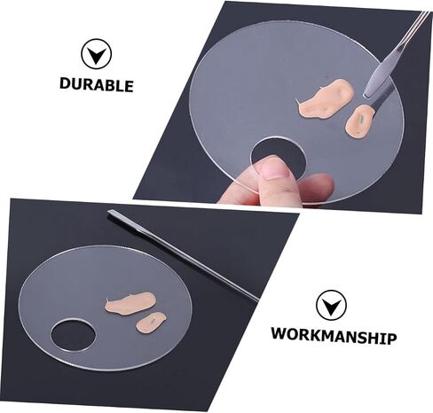 LIFKOME 2 Sets of Acrylic Makeup Mixing Trays for Beauty Salon and Home Use Adjustable Size Includes Mixing Tools for Eyeshadow and Nail Art in Kuwait