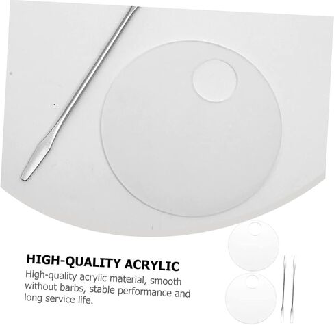 LIFKOME 2 Sets of Acrylic Makeup Mixing Trays for Beauty Salon and Home Use Adjustable Size Includes Mixing Tools for Eyeshadow and Nail Art in Kuwait