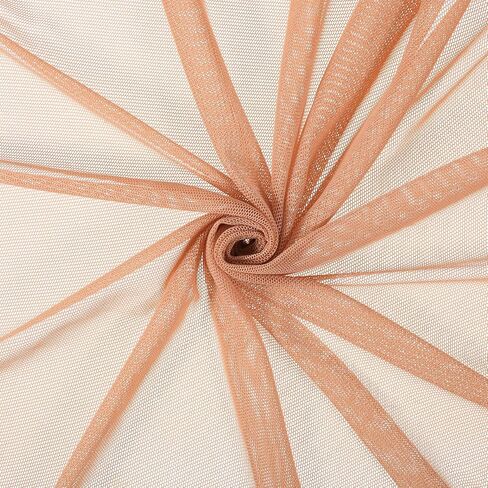 4-Way Stretch Mesh Fabric Polyester Spandex Power Mesh 60 Inch by 1 Yards Lightweight Sheer Fabric Ideal for Swimwear, Sportswear, Dance, and Lining (Dark Nude) in Kuwait