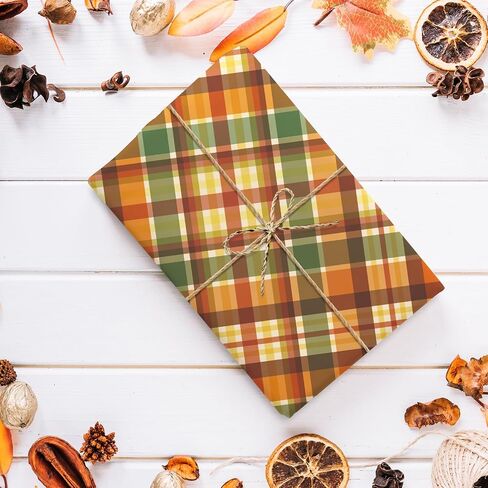 40Pcs Fall Fabric Squares Orange Yellow Green Plaid Cotton Fabric Bundles Small Checkered Sewing Fabrics for Autumn Thanksgiving DIY Crafts, 10 x 10 Inch in Saudi Arabia