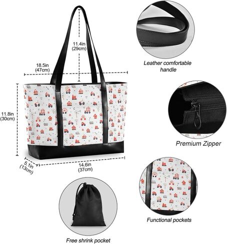 Car Tractor Farm Mill Trailer Haystack Trendy Travel Bag for Women with Zipper Nurse Work Bags for Ladies with cartera para laptop de mujer in Saudi Arabia