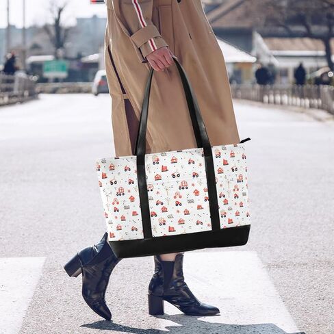 Car Tractor Farm Mill Trailer Haystack Trendy Travel Bag for Women with Zipper Nurse Work Bags for Ladies with cartera para laptop de mujer in Saudi Arabia