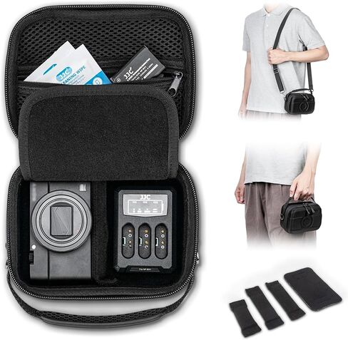 Hard Belt Camera Travel Case with Shoulder Strap Carabiner,Compact Camera Pouch for G7X Mark II Olympus TG-7 TG-6 TG-5 TG-4 Ricoh GR3 GR3X HDF Sony ZV-1 II ZV1 ZV-1F RX100 VII VI VA IV III II & More in Saudi Arabia