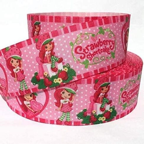 Grosgrain Ribbon 5/8" Wide, Pink Girl Kids Hearts Christmas Happy Birthday Valentine's Day Hairbow Printed - Per Yard in Saudi Arabia