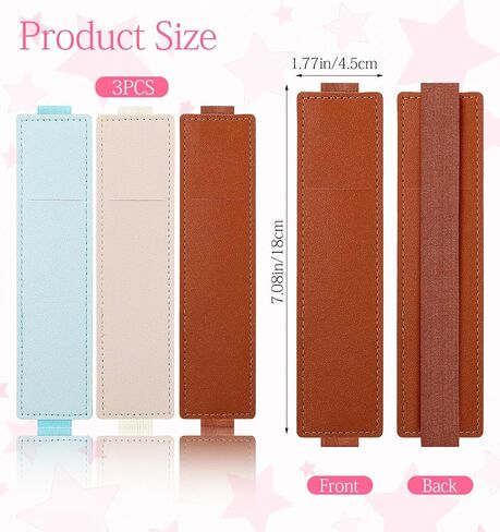 3Pcs Book Pen Holder, Adjustable Pen Holders for Notebooks, PU Leather Pencil Case with Adjustable Band, Pencil Holder Case for Bible, Notebook, Planners, Binders and Books in Saudi Arabia