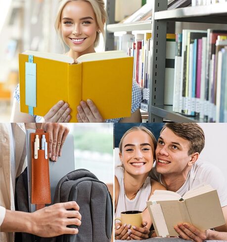 3Pcs Book Pen Holder, Adjustable Pen Holders for Notebooks, PU Leather Pencil Case with Adjustable Band, Pencil Holder Case for Bible, Notebook, Planners, Binders and Books in Saudi Arabia